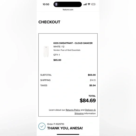 Fear of god essentials cloud dancer sweatpants